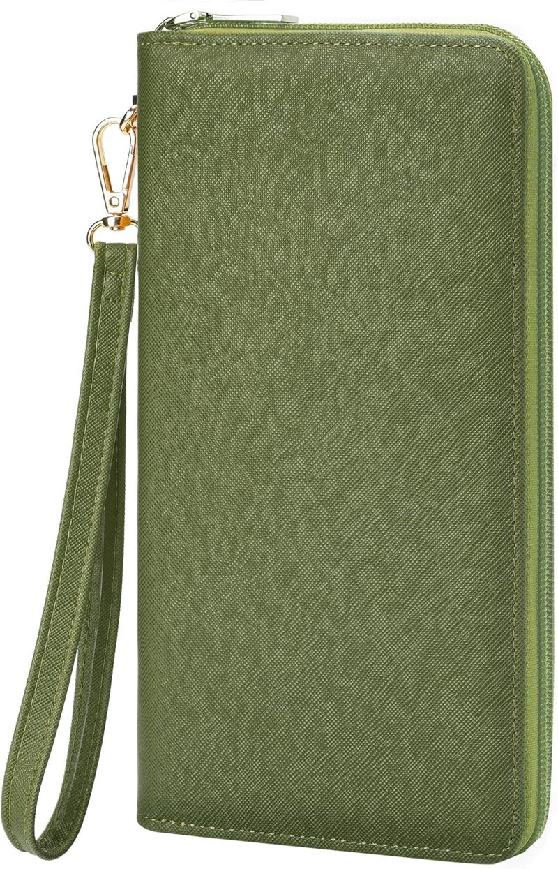 Chelmon Women's Vegan Leather Clutch Wallet with Zip, Hand Strap, Large Capacity - Image 1